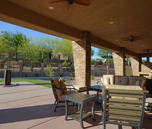 Academy Villas Patio seating area